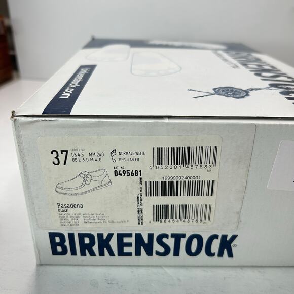 Birkenstock Pasadena Suede Moc Toe Shoe Nubuk Black Women 6/Men 4 EU 37 NWB - Picture 10 of 10